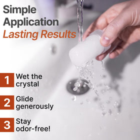 Verve CULTURE crystal deodorant stick in use on clean underarm