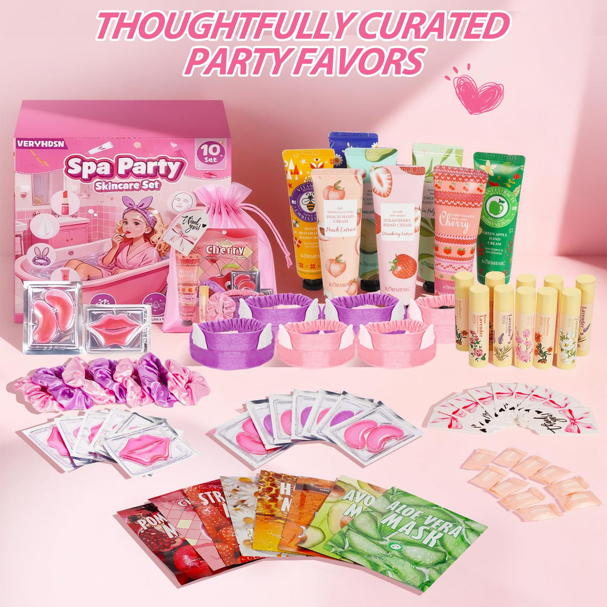 VERYHDSN spa party compressed towels offer quick refreshment.