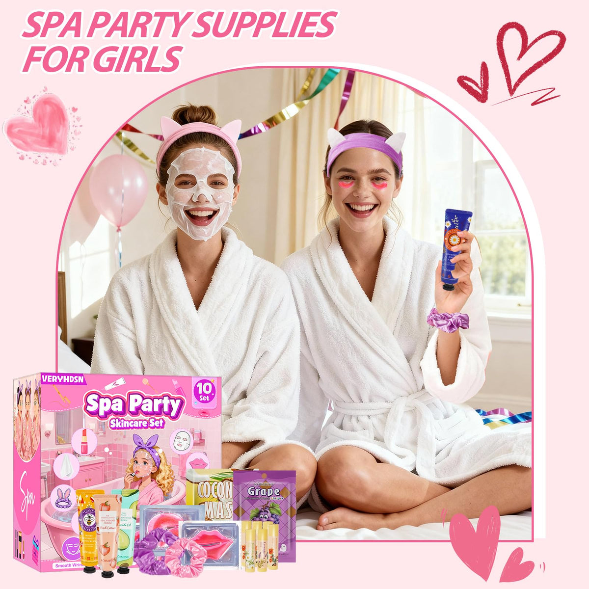 VERYHDSN spa party lip balms lock in moisture for smooth lips.