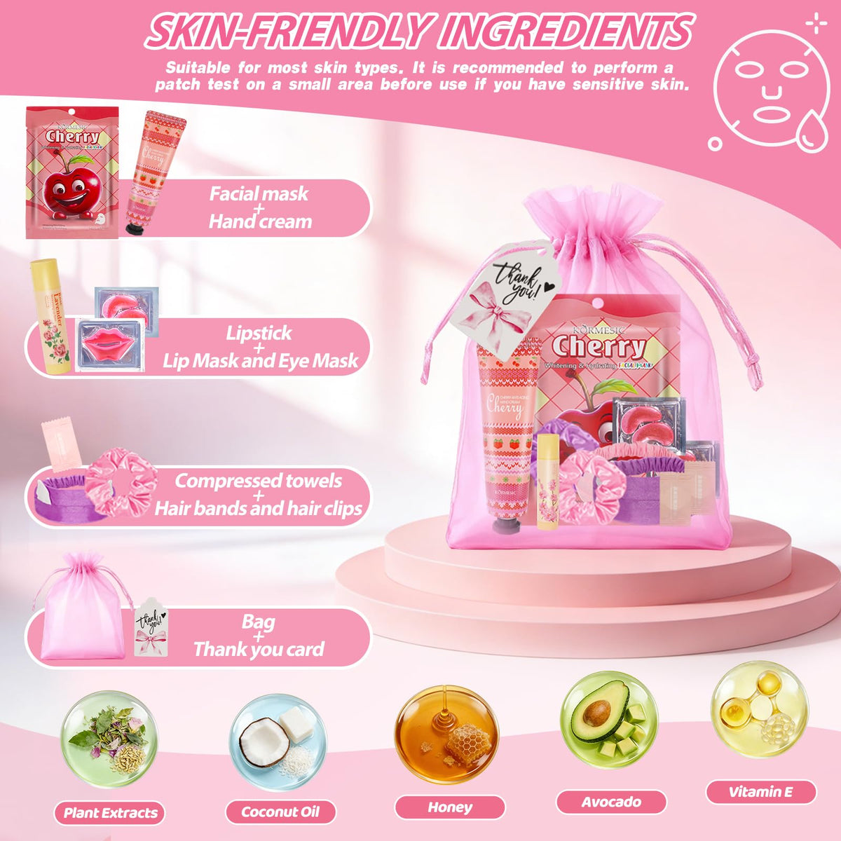 VERYHDSN spa party organza gift bags present each favor elegantly.