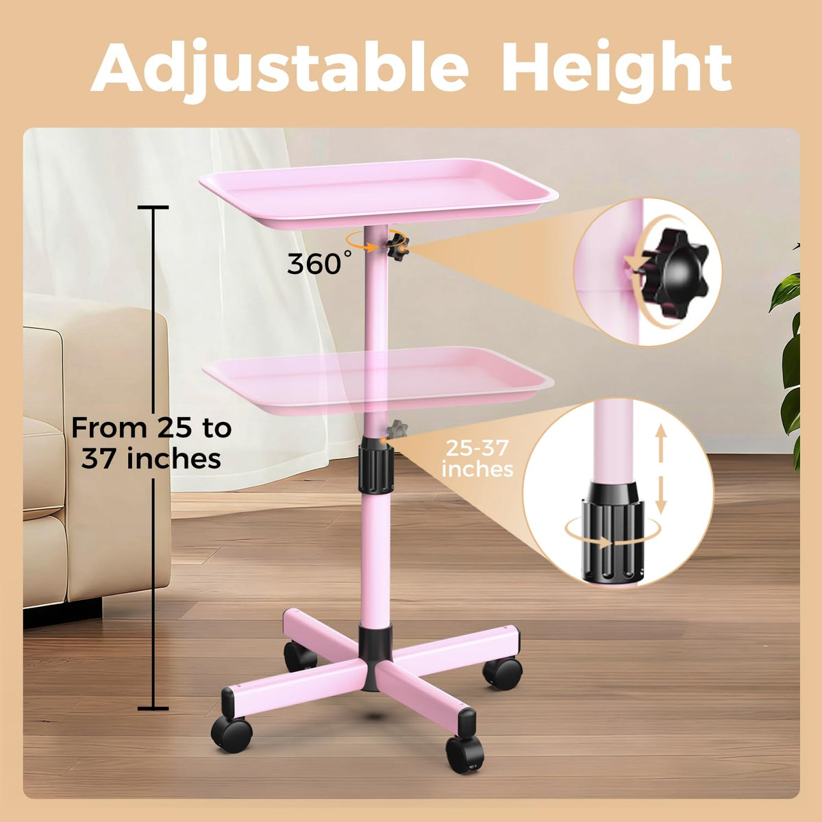 VERYTOP height adjustment ring enabling precise reach during styling.