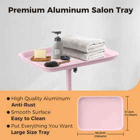 VERYTOP pink home salon trolley fits small studios and spaces.