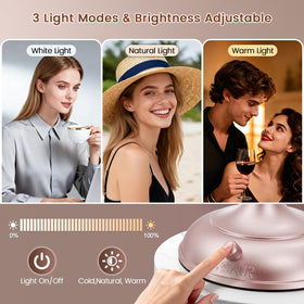 VESAUR three lighting modes with adjustable warmth and brightness