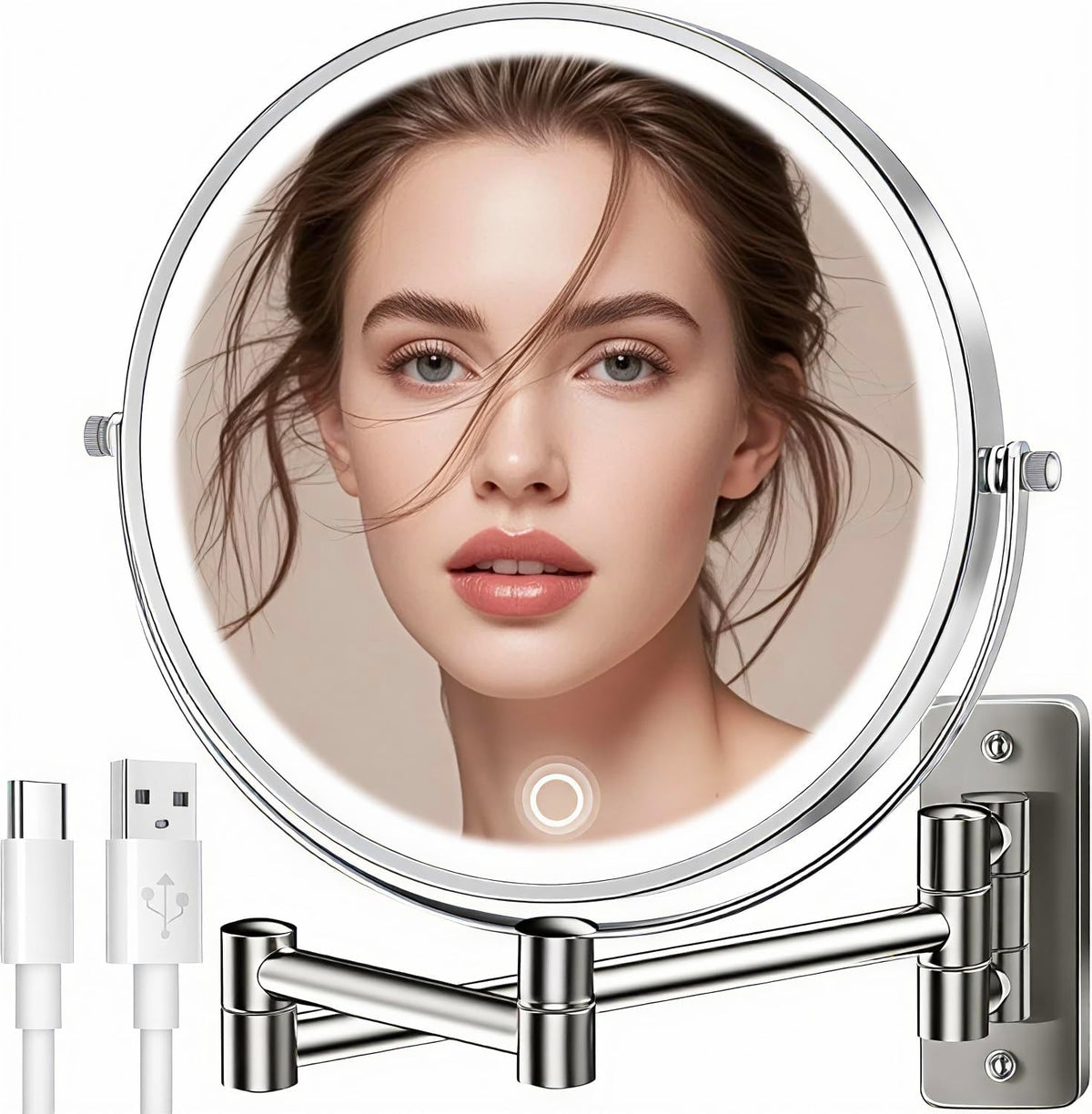 VESAUR 9-inch wall mirror front view for quick daily makeup