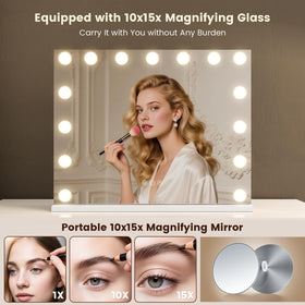 VESAUR mirror with 15 LED bulbs and even ring lighting