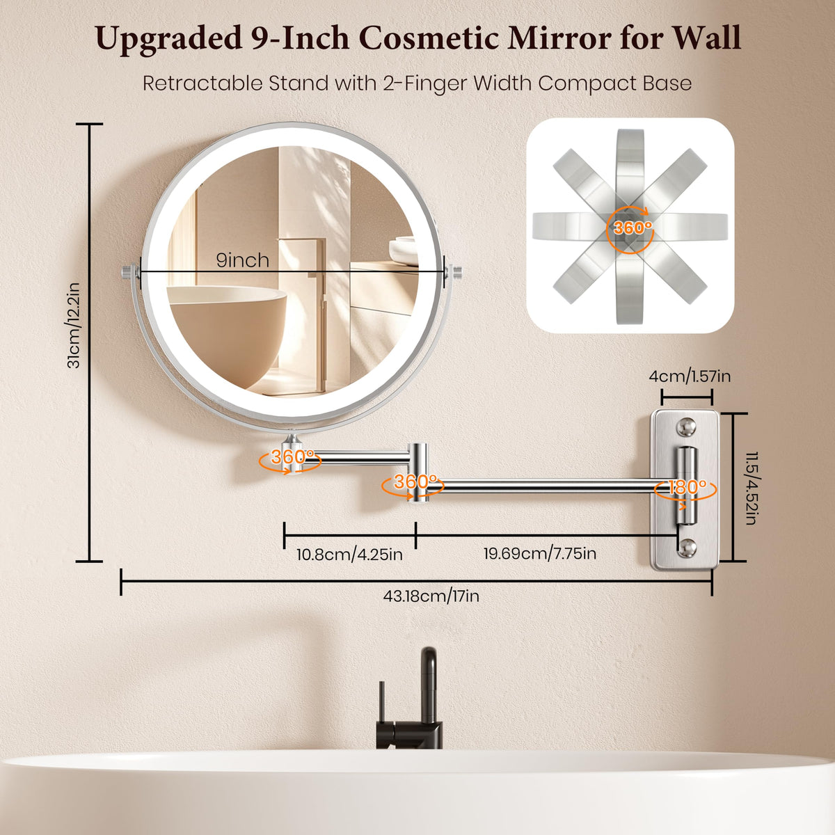 VESAUR nickel finish with seamless glass for durability