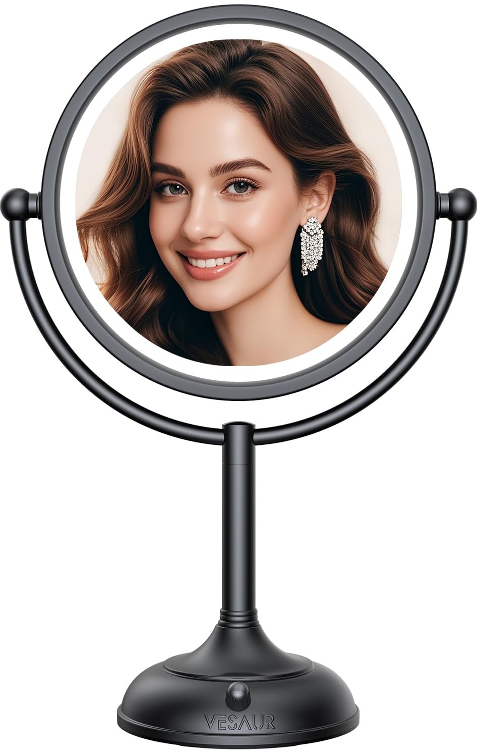 VESAUR professional 8.5-inch mirror front view for precise makeup.