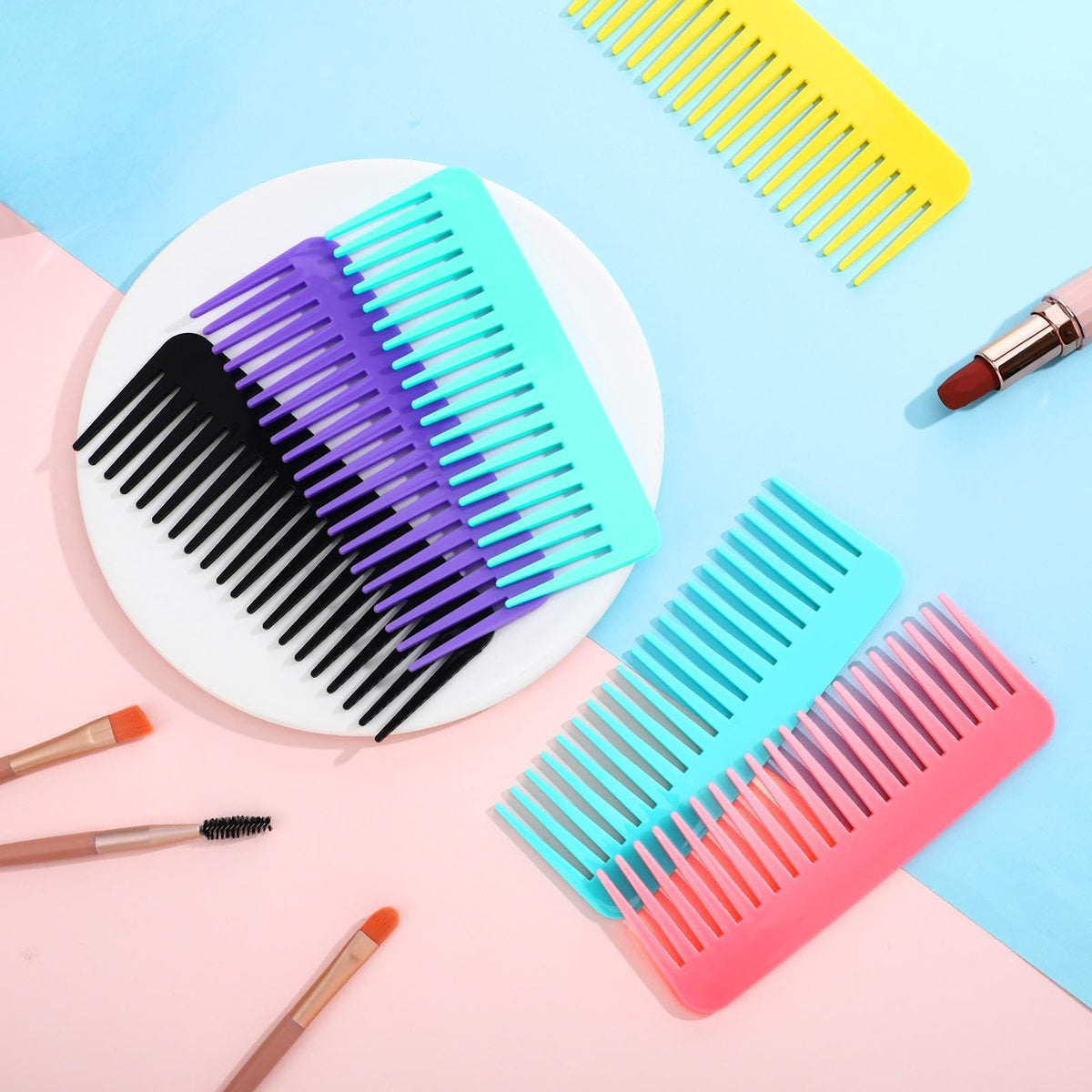 Vesici wide-tooth comb bulk individually wrapped for hygienic gifting and travel convenience
