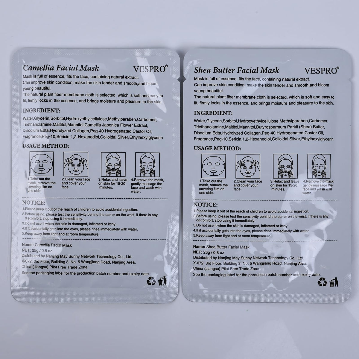 VESPRO all-skin-types masks suitable for dry or sensitive skin.
