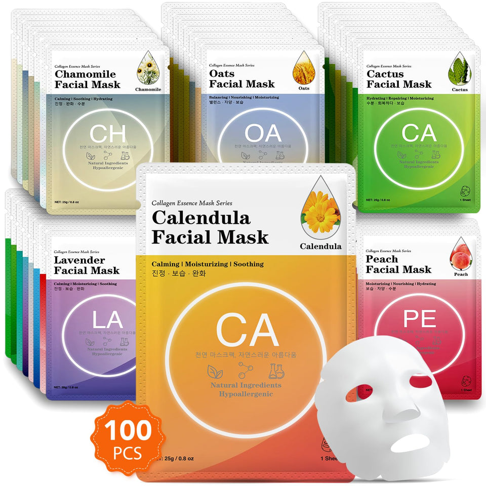 VESPRO collagen essence sheet mask pack for hydration and smooth skin.