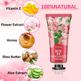 VESPRO travel-size hand lotion in compact bottles ideal for purse or travel touch-ups.