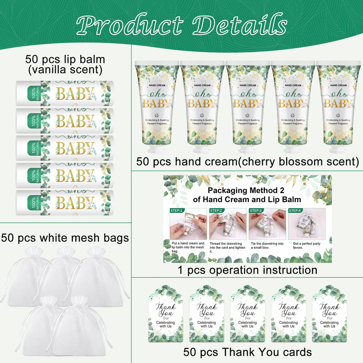 VESPRO Oh Baby lip balm 50-pack, portable and purse-friendly, great for quick lip relief.