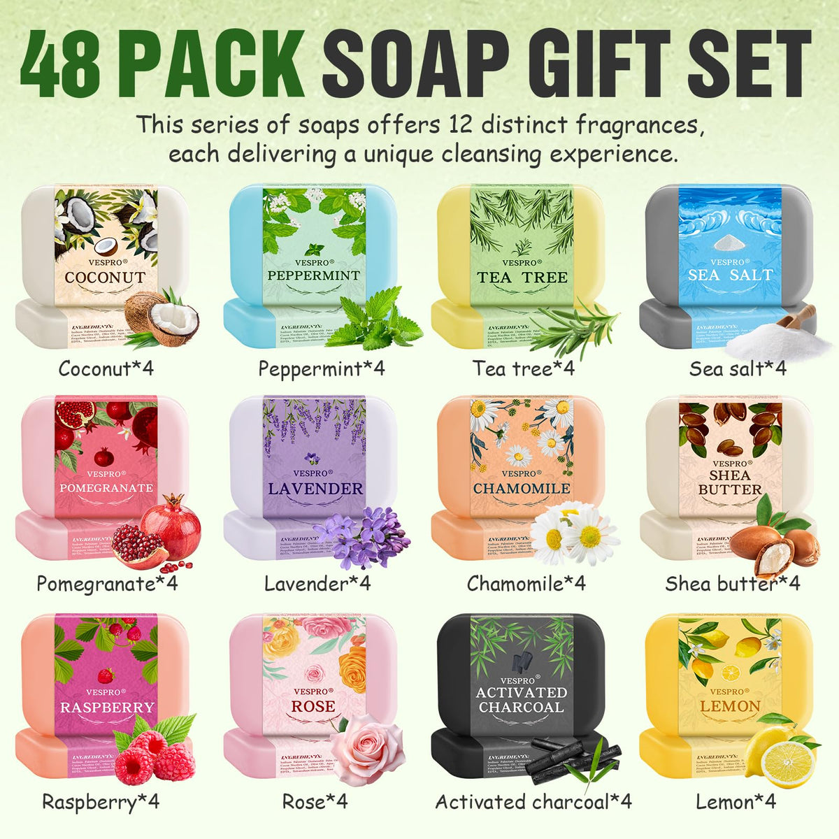 VESPRO olive oil bar soap close-up shows creamy lather and skin-friendly formula