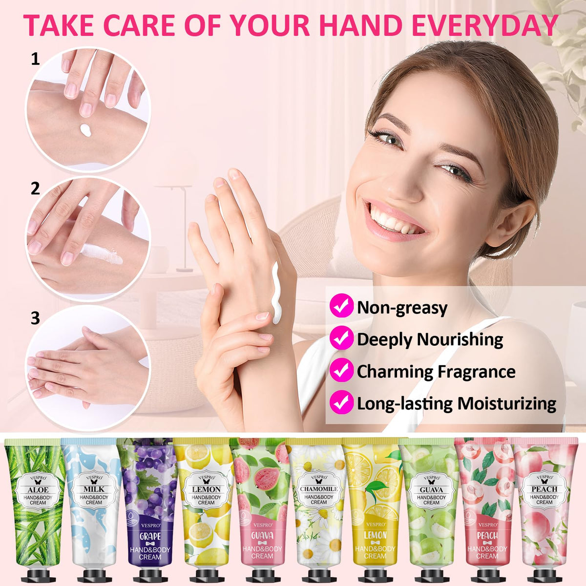 VESPRO Teacher appreciation gifts hand cream set, ideal for classroom tokens and quick refresh.
