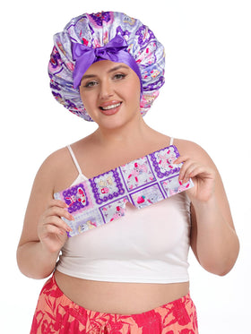 Vettres bonnet worn on curly hair demonstrates reduced friction overnight