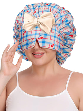 Vettres double-layer satin bonnet protecting curls and reducing friction for overnight wear.