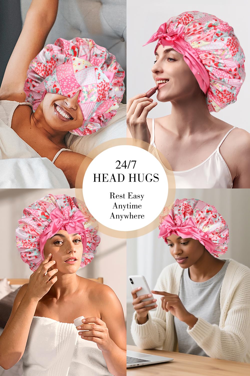 Vettres gift-ready hair care set featuring satin bonnet.