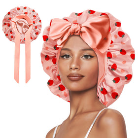 Vettres hair bonnet with adjustable tie band securing a comfortable all-night fit
