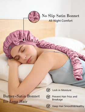 Close-up of pink satin fabric from the Vettres bonnet showing smooth texture
