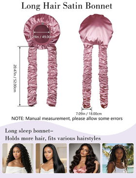 Vettres pink satin bonnet worn during skincare routine to keep hair away from the face