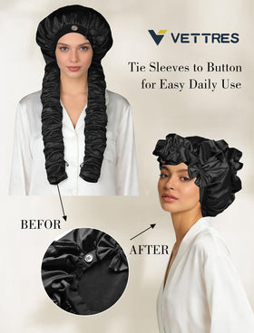 Vettres no-slip sleep bonnet stays in place for uninterrupted night rest.