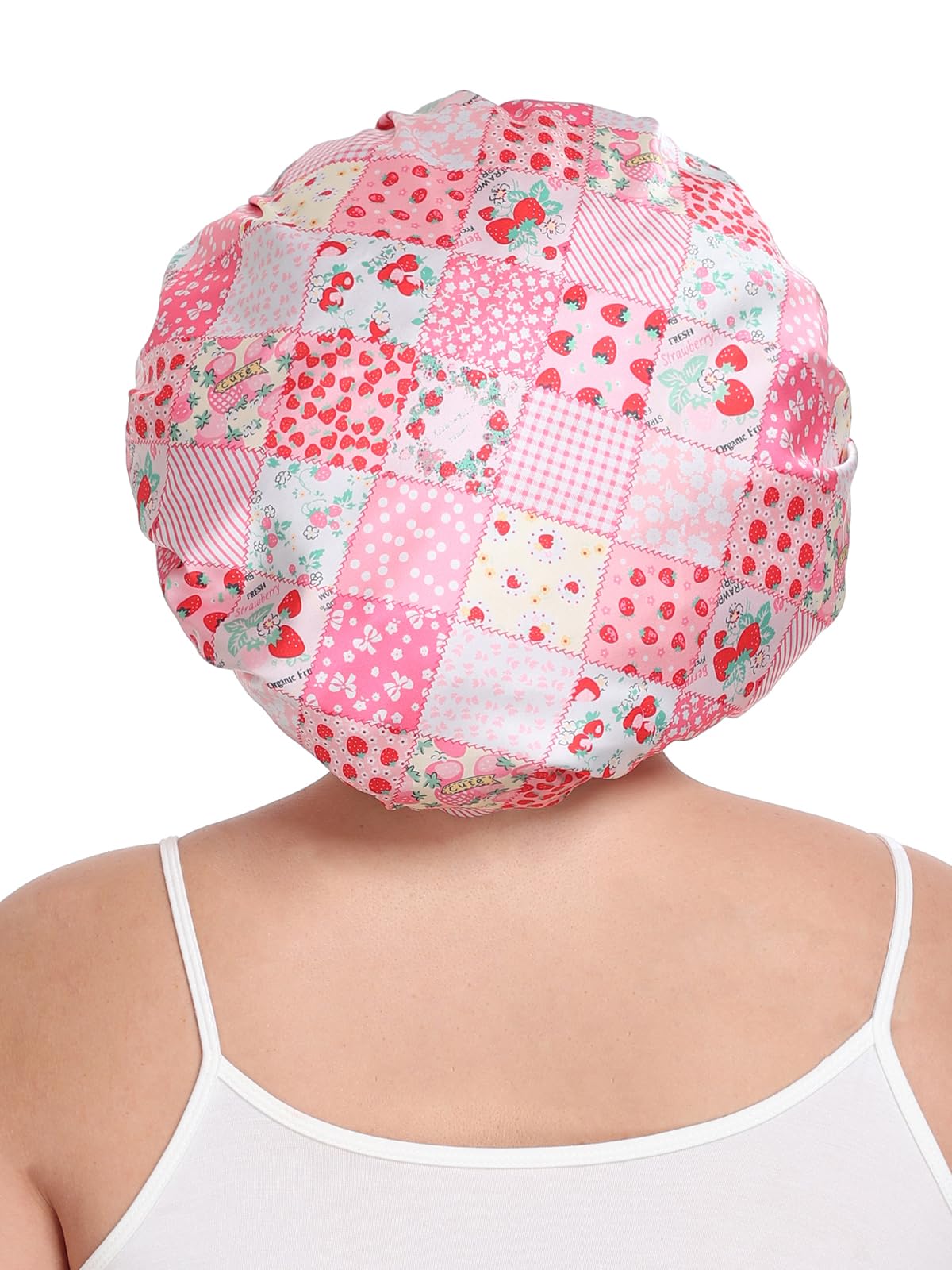 Vettres travel-friendly satin bonnet packed for easy storage.