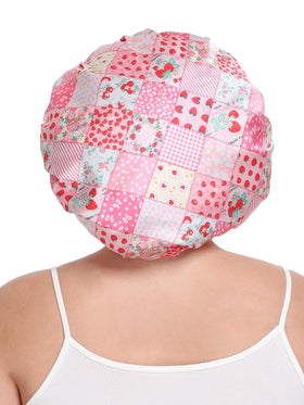 Vettres travel-friendly satin bonnet packed for easy storage.