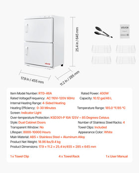 VEVOR hot towel warmer 2-tier racks maximizing towel capacity