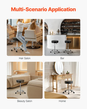 VEVOR rolling stool moves smoothly without floor marks