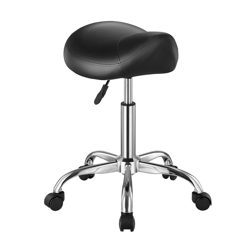 VEVOR saddle stool cushion close-up with thick padding for comfortable seating.