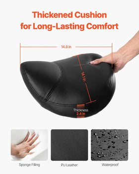 VEVOR saddle stool ergonomic saddle design reduces waist and leg strain.