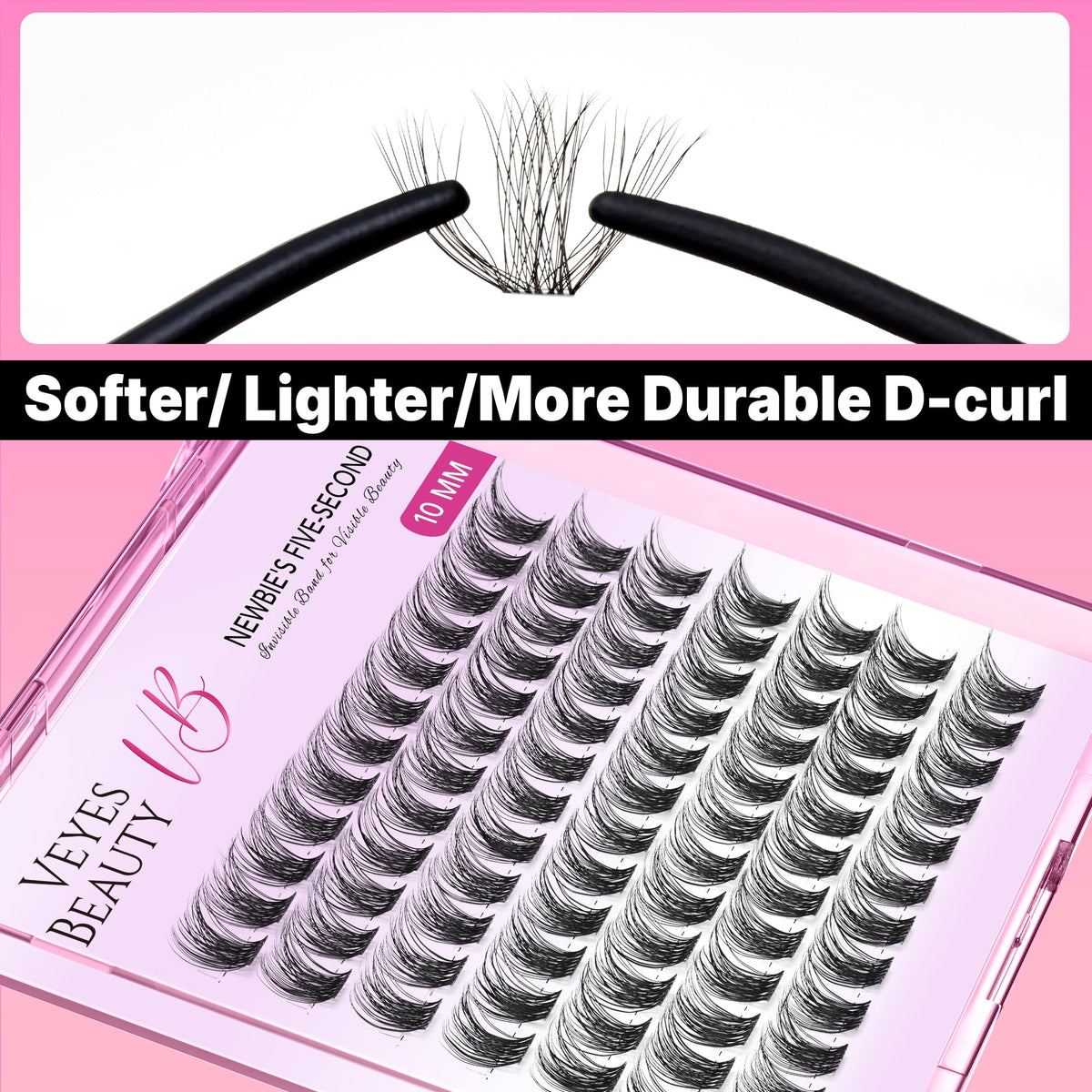 VEYESBEAUTY Fluffy cluster lashes designed for extended wear during holidays.