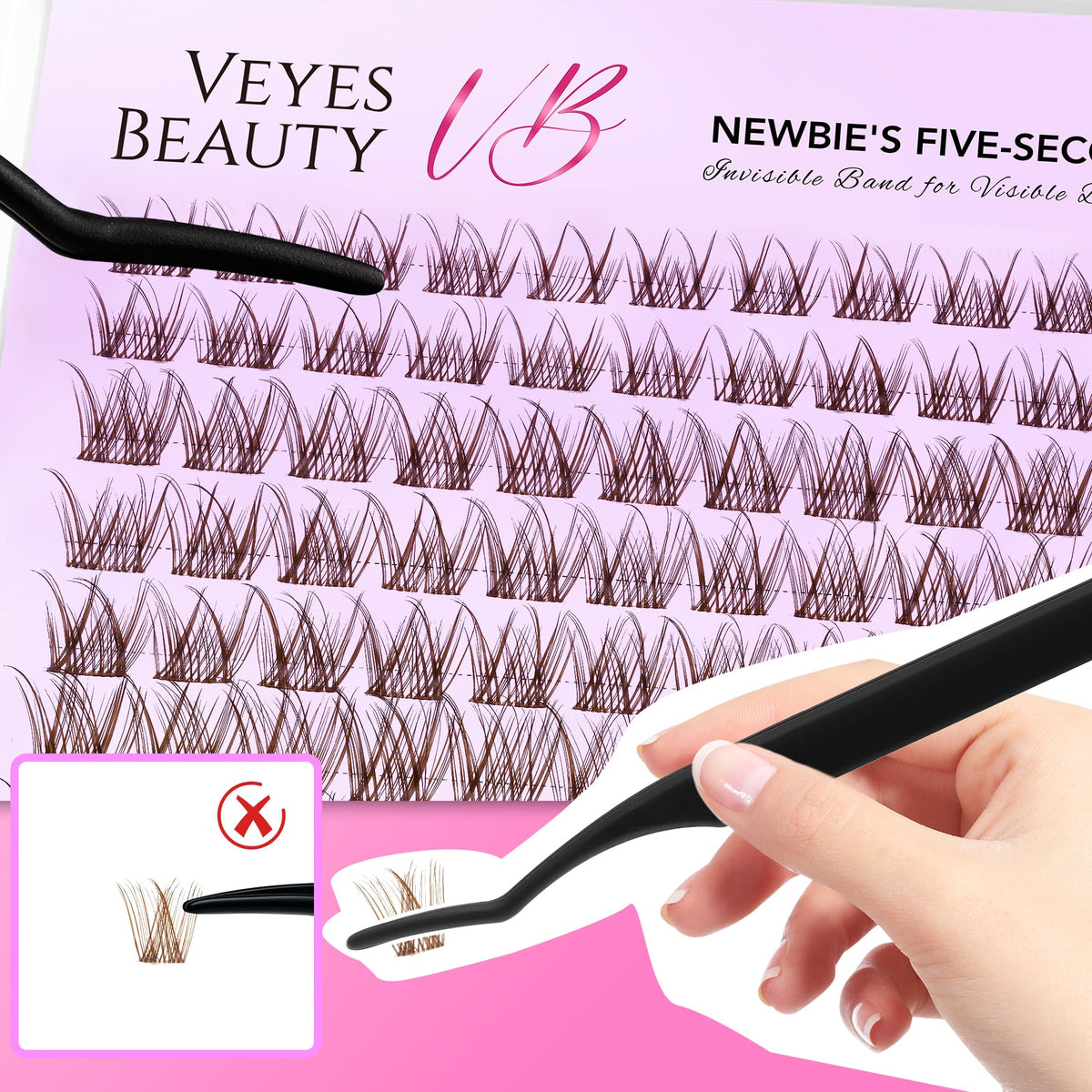 VEYESBEAUTY lash bond application for secure placement.