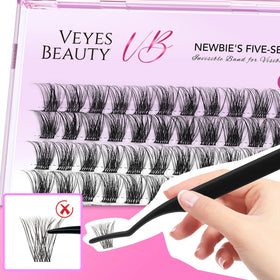 VEYESBEAUTY technique-friendly guide using tweezers for precise placement.