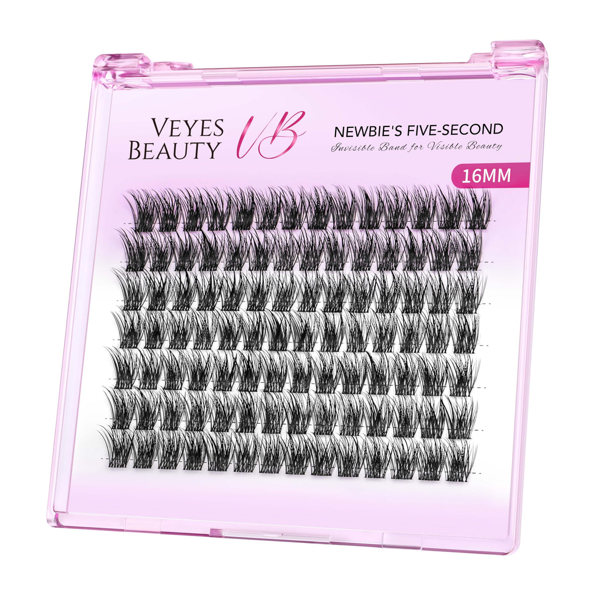 VEYESBEAUTY Dreamy 16mm lash clusters on tray for quick DIY styling