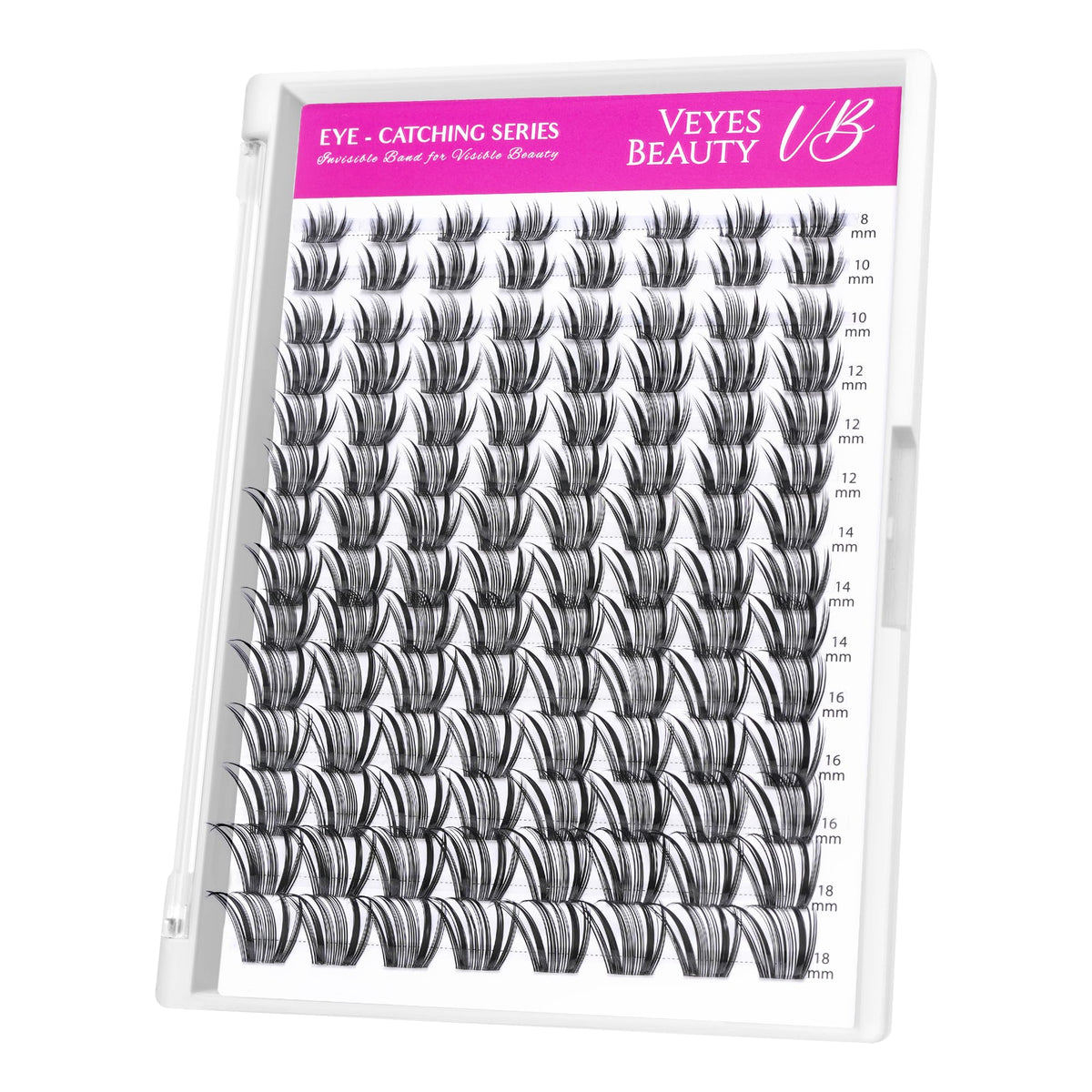 VEYESBEAUTY Lash Clusters with invisible band for a seamless natural look.