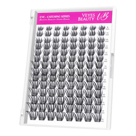 VEYESBEAUTY Lash Clusters with invisible band for a seamless natural look.