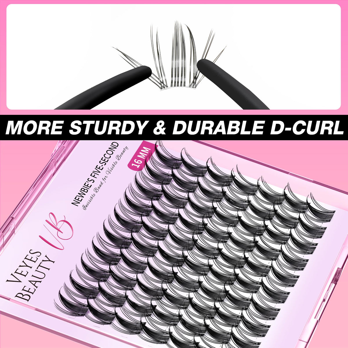 VEYESBEAUTY Lash Clusters Soft PBT Fibers feel lightweight on lids