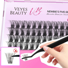 VEYESBEAUTY Curl, bond, tweezers, and sealer setup for long-wear results.