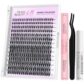 VEYESBEAUTY Ribbon cluster lashes kit for versatile DIY looks