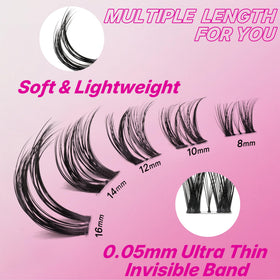VEYESBEAUTY Soft-thin band design for comfort and natural flutter