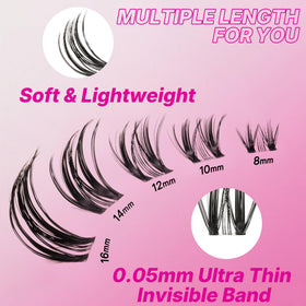VEYESBEAUTY Wispy lashes range 8-16mm for versatile looks.