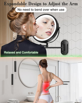 VFD 360-degree rotation bathroom mirror for versatile angles.
