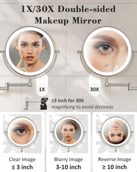 VFD LED lighting with 3 colors enhances true makeup tones.