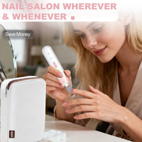Compact VFD nail drill portable for travel and on-the-go touch-ups