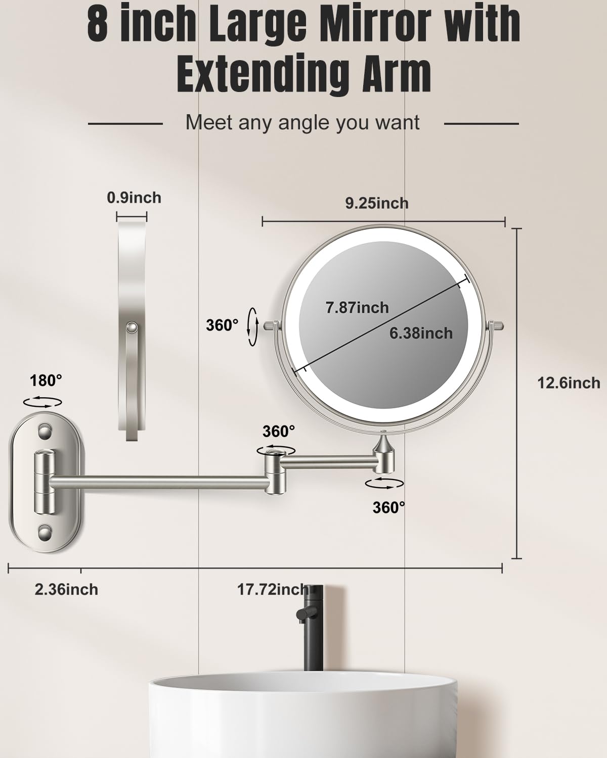 VFD premium metal frame designed for durability in bathrooms