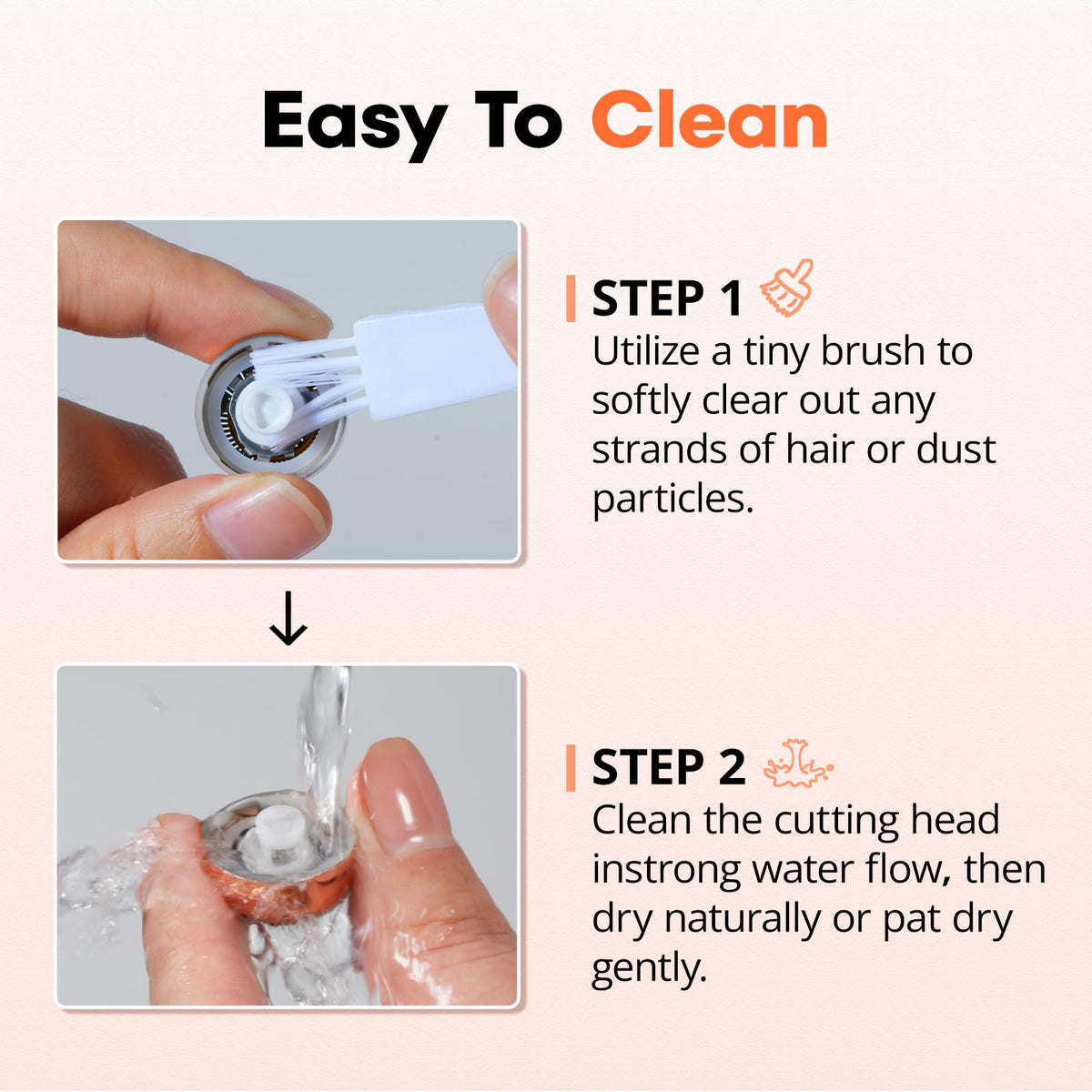VG VOGCREST cleaning brush helps maintain hygiene before each use.