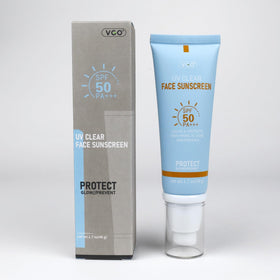 Travel-size 50ml bottle of VGO Clear Face Sunscreen