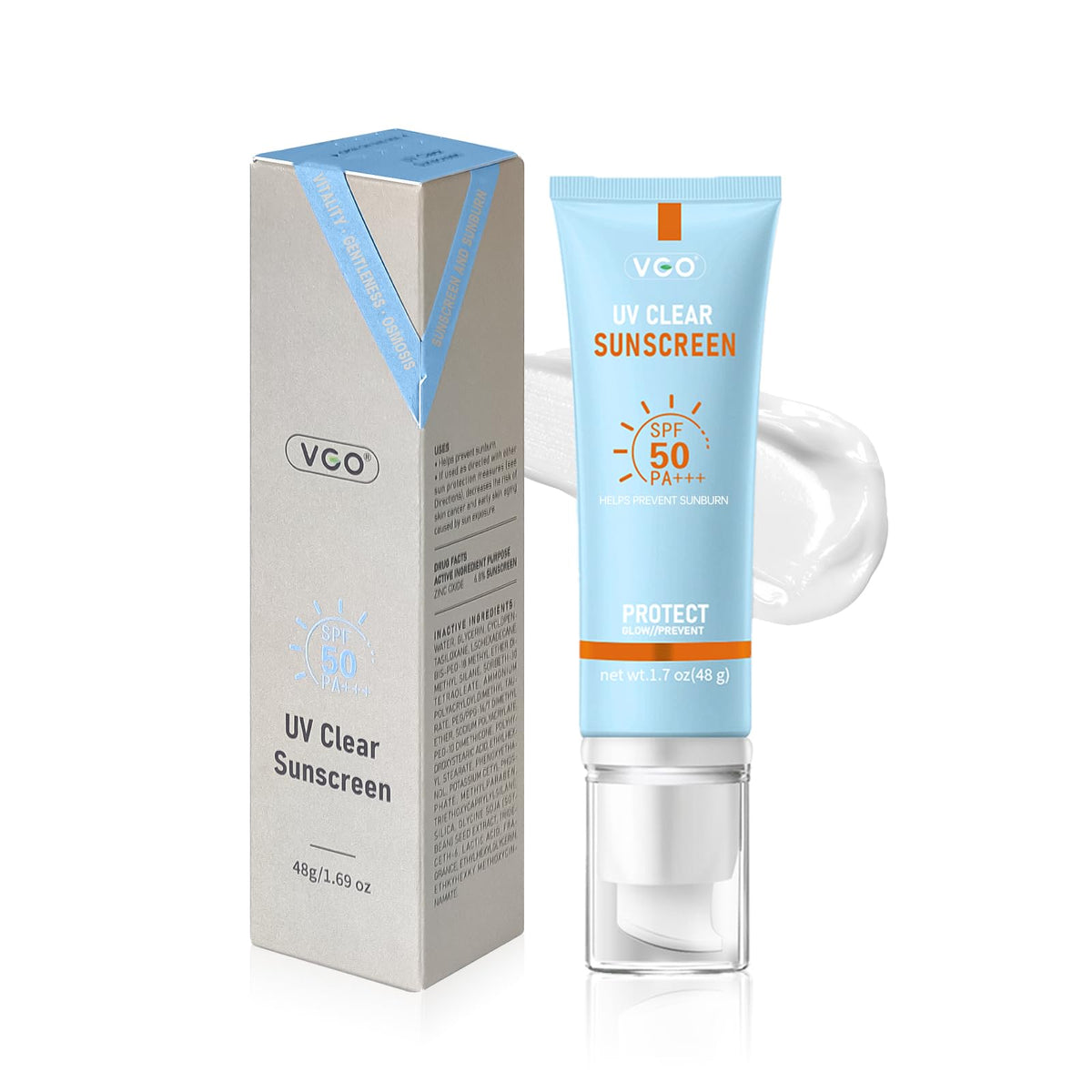 VGO Mineral Sunscreen Face bottle offers travel-friendly SPF 50 protection.