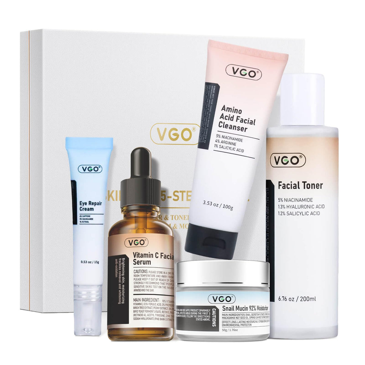 VGO Skin Care Set cleanser pump bottle for gentle cleansing and hydration